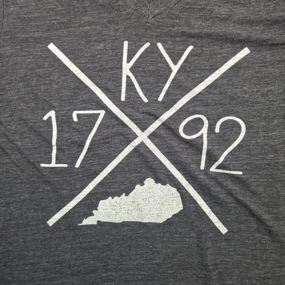 Southern Made Tees Kentucky Shirt Unisex S Gray Tri-Blend V-Neck KY 1792 Graphic